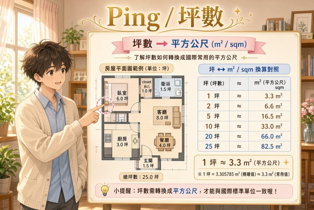 坪數英文怎麼說？簡易教學